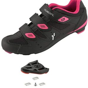 CyclingDeal Bicycle Highway Bike Common Cleat Mount Girls’s Biking Sneakers Black with 9-Diploma Floating Look ARC Delta Appropriate Cleats Appropriate with Peloton Indoor Bikes Pedals