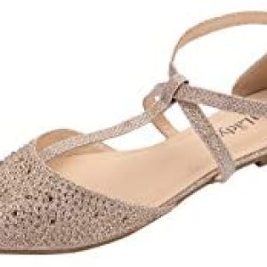 GZXTFDC Women's Flat Shoes Square Rhinestone Fashion Sequin Slip on Soft Bottom 
