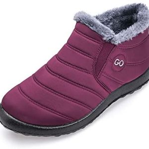 Womens Snow Boots Heat Ankle Booties Waterproof Comfy Slip On Out of doors Fur Lined Lining Winter Sneakers for Ladies