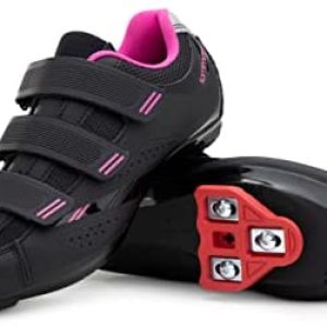 Tommaso Pista, Terra Girls’s Indoor Biking Prepared Biking Shoe Bundle with Suitable Cleat, Look Delta, SPD – Black, Blue, Pink, White