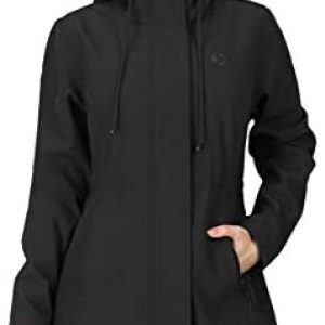 Outside Ventures Ladies’s Softshell Jacket Hooded Light-weight Windproof Fleece Lined Waterproof Lengthy Coats