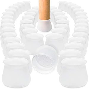 Decopom Silicone Chair Leg Floor Protectors – 48 Pack Anti Slip Furniture Protection Cover Pads for Sofa Chair Table Legs – Plastic Silicon Socks Leg Protect for Furniture and Hardwood Floor