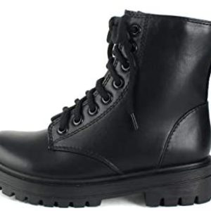SODA FIRM – Lug Sole Combat Ankle Bootie Lace up w/Side Zipper