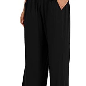 ODODOS Women’s Wide Leg Palazzo Lounge Pants with Pockets Light Weight Loose Comfy Leisure Casual Pajama Pants