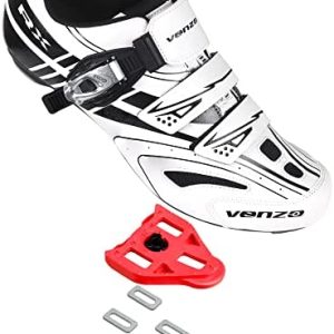 Venzo RX Bicycle Unisex Males’s or Ladies’s Highway Biking Using Sneakers – Suitable with Peloton Shimano SPD & Look ARC Delta – Excellent for Indoor Indoor Highway Racing Bikes Black
