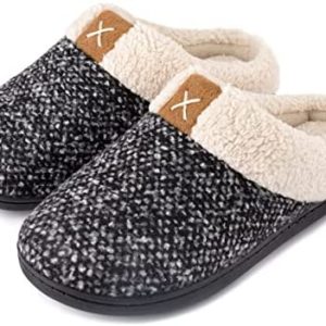 ULTRAIDEAS Ladies’s Cozy Reminiscence Foam Slippers Fuzzy Wool-Like Plush Fleece Lined Home Sneakers w/Indoor, Outside Anti-Skid Rubber Sole