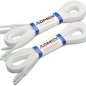 AOMIDI Flat Shoelaces 5/16″ (2 Pair) – for Sneakers and Converse Shoelaces Replacements
