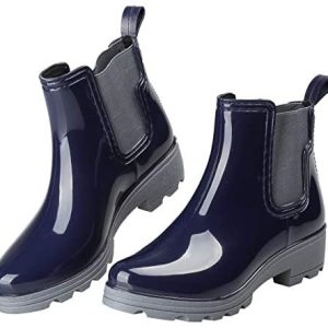EYUSHIJIA Women’s Short Rain Boots Waterproof Slip On Ankle Chelsea Booties
