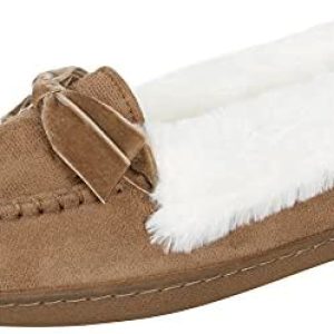 Jessica Simpson Women’s Micro Suede Moccasin Indoor Outdoor Slipper Shoe