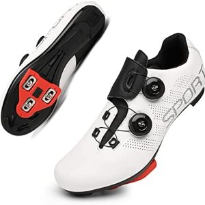 Street Bike Footwear Womens Biking Footwear with Cleats Set – Appropriate with SPD SL Delta Cleats – Ladies Indoor Biking Footwear