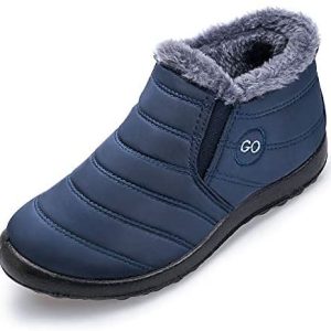 Womens Winter Snow Boots Fur Lined Warm Ankle Boots Slip On Waterproof Outdoor Booties Comfortable Shoes for Women