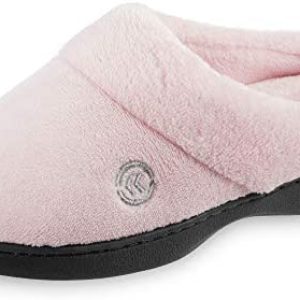 isotoner Girls’s Cozy Terry Hoodback Clog Slipper with Gentle Reminiscence Foam, Consolation Arch Help, and an Indoor/Out of doors Sole