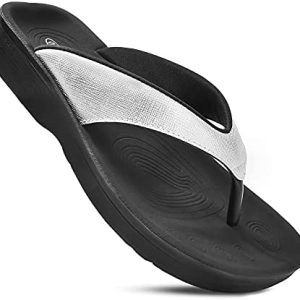 AEROTHOTIC Original Orthotic Comfort Thong Style Flip Flops Sandals for Women with Arch Support for Comfortable Walk