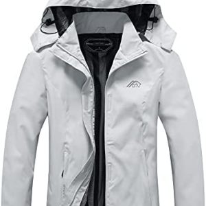 OTU Ladies’s Waterproof Rain Jacket Light-weight Hooded Raincoat for Climbing Journey Outside