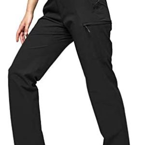 MIER Ladies’s Fast Dry Cargo Pants Light-weight Tactical Mountaineering Pants with 6 Pockets, Stretchy and Water-Resistant