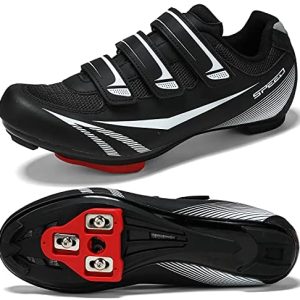 Unisex Mens Womens Road Bike Cycling Shoes,Indoor Bike Shoes Compatible with Look Delta/SPD Cleats-3 Straps