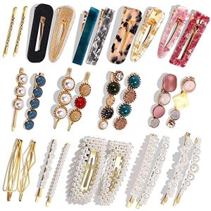Pearls Hair Clips,28 Pcs Pearls Hair Barrettes Acrylic Resin Candy Handmade bobby pins Hairpin Headwear Hair Equipment Headwear for Girls and Women