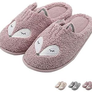 Tuiyata Cute Animal Slippers for Women Mens Winter Warm Memory Foam Cotton Home Slippers Soft Plush Fleece Slip on House Slippers for Girls Indoor Outdoor Shoes