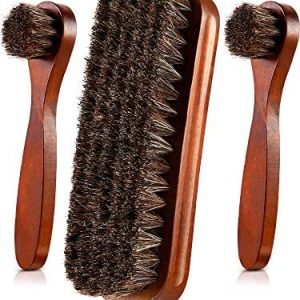 3 Pieces Horsehair Shoes Polish Brushes Care Clean Daubers Applicators (Set C)