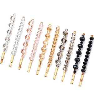 Hair Clips Wenida 10 Pieces Fashion Crystal Metal Hair Pins Barrettes Bobby Pins Decorative Hair Styling for Women Girls