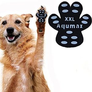 Aqumax Dog Anti Slip Paw Grips Traction Pads,Paw Protection with Stronger Adhesive, Non-Toxic,Multi-Use on Hardwood Floor or Injuries,12 sets-48 Pads XXL Black