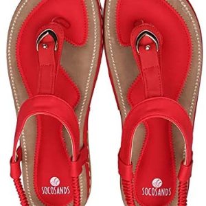 SOCOSANDS Women’s Comfy Sandals, Comfort Slip On Summer’s Sandals