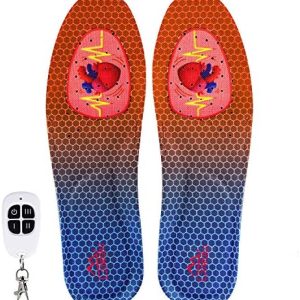 Loowoko Rechargeable Heated Insoles Battery Operated Foot & Toes Heaters 3-Gear Temperature Unisex Electrical Boot Insole for Winter – Wi-fi Distant Management
